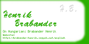 henrik brabander business card